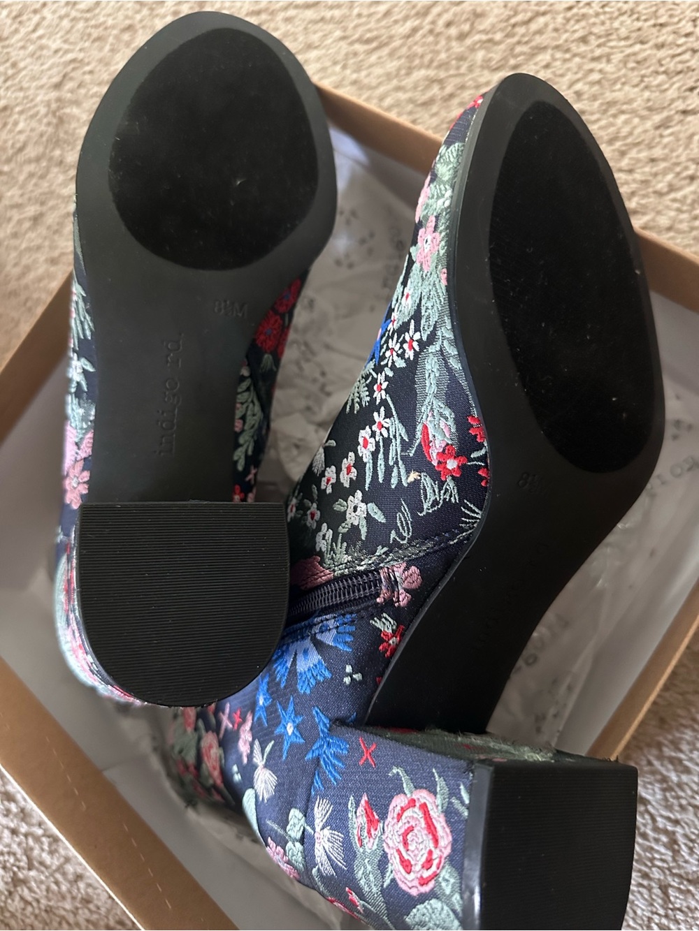 Indigo Rd. Crusona Women’s Ankle Bootie Floral Canvas Side Zip Round Toe 8.5 IOB - Picture 6 of 10